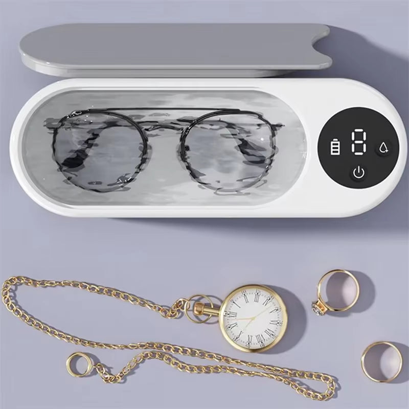Portable Household Cleaning Machine, 450Ml Clean Pod Ultrasonic Cleaner, Jewelry Cleaner Machine for Ring, Glasses, Makeup Brush